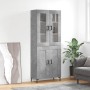 Credenza Grigio Cemento 69,5x34x180 cm in Legno Multistrato