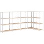 Scaffali a 4 Ripiani 5 pz Blu in Acciaio e Legno Multistrato