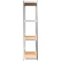 Scaffali a 4 Ripiani 5 pz Blu in Acciaio e Legno Multistrato