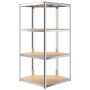Scaffali a 4 Ripiani 5 pz Blu in Acciaio e Legno Multistrato