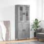 Credenza Grigio Cemento 69,5x34x180 cm in Legno Multistrato