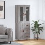 Credenza Grigio Sonoma 69,5x34x180 cm in Legno Multistrato