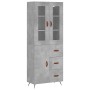 Credenza Grigio Cemento 69,5x34x180 cm in Legno Multistrato