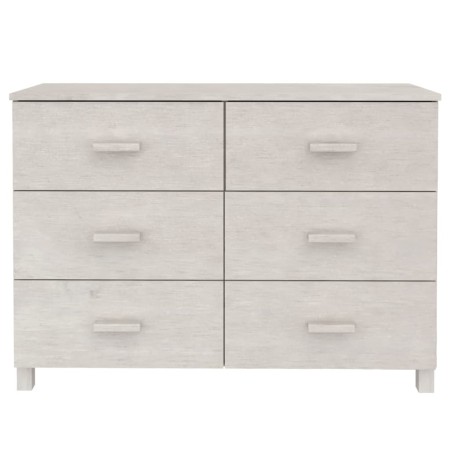 Credenza HAMAR Bianca 113x40x80 cm in Legno Massello di Pino