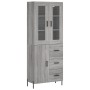 Credenza Grigio Sonoma 69,5x34x180 cm in Legno Multistrato