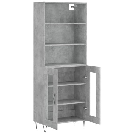 Credenza Grigio Cemento 69,5x34x180 cm in Legno Multistrato