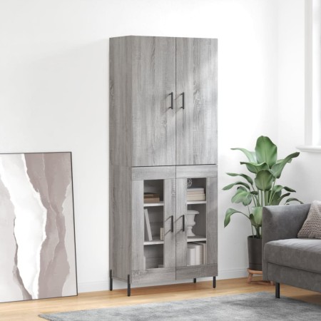 Credenza Grigio Sonoma 69,5x34x180 cm in Legno Multistrato