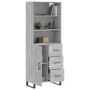 Credenza Grigio Cemento 69,5x34x180 cm in Legno Multistrato