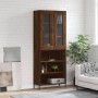 Credenza Rovere Marrone 69,5x34x180 cm in Legno Multistrato