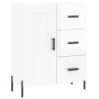 Credenza Bianco Lucido 69,5x34x180 cm in Legno Multistrato