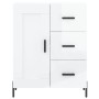 Credenza Bianco Lucido 69,5x34x180 cm in Legno Multistrato