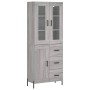 Credenza Grigio Sonoma 69,5x34x180 cm in Legno Multistrato