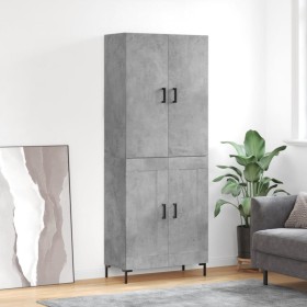 Credenza Grigio Cemento 69,5x34x180 cm in Legno Multistrato