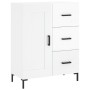 Credenza Bianco Lucido 69,5x34x180 cm in Legno Multistrato