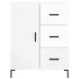 Credenza Bianco Lucido 69,5x34x180 cm in Legno Multistrato