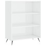 Credenza Bianco Lucido 69,5x34x180 cm in Legno Multistrato