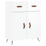 Credenza Bianco Lucido 69,5x34x180 cm in Legno Multistrato