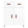 Credenza Bianco Lucido 69,5x34x180 cm in Legno Multistrato