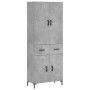 Credenza Grigio Cemento 69,5x34x180 cm in Legno Multistrato