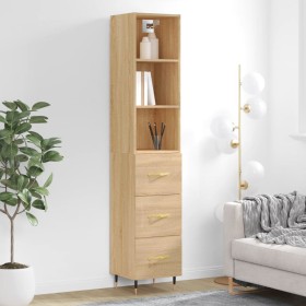 Credenza Rovere Sonoma 34,5x34x180 cm in Legno Multistrato