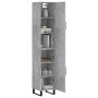 Credenza Grigio Cemento 34,5x34x180 cm in Legno Multistrato