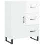 Credenza Bianco Lucido 69,5x34x180 cm in Legno Multistrato