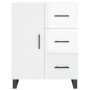 Credenza Bianco Lucido 69,5x34x180 cm in Legno Multistrato