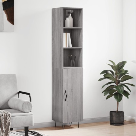 Credenza Grigio Sonoma 34,5x34x180 cm in Legno Multistrato