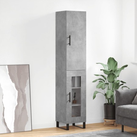 Credenza Grigio Cemento 34,5x34x180 cm in Legno Multistrato