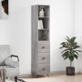 Credenza Grigio Sonoma 34,5x34x180 cm in Legno Multistrato