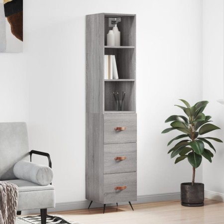 Credenza Grigio Sonoma 34,5x34x180 cm in Legno Multistrato