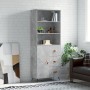 Credenza Grigio Cemento 69,5x34x180 cm in Legno Multistrato