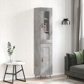 Credenza Grigio Cemento 34,5x34x180 cm in Legno Multistrato