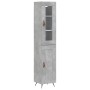 Credenza Grigio Cemento 34,5x34x180 cm in Legno Multistrato