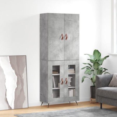 Credenza Grigio Cemento 69,5x34x180 cm in Legno Multistrato