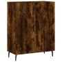 Credenza Rovere Fumo 69,5x34x180 cm in Legno Multistrato