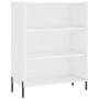 Credenza Bianco Lucido 69,5x34x180 cm in Legno Multistrato