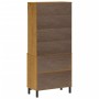 Credenza con Anta in Vetro FLAM 80x40x180 cm in Legno di Pino