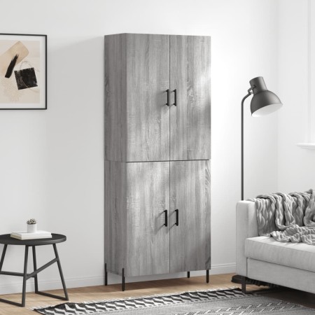 Credenza Grigio Sonoma 69,5x34x180 cm in Legno Multistrato