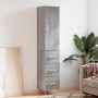 Credenza Grigio Sonoma 34,5x34x180 cm in Legno Multistrato