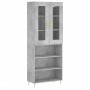 Credenza Grigio Cemento 69,5x34x180 cm in Legno Multistrato