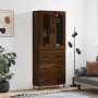 Credenza Rovere Marrone 69,5x34x180 cm in Legno Multistrato