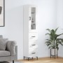 Credenza 34,5x34x180 cm in Legno Multistrato Bianco Lucido