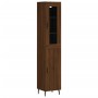 Credenza Rovere Marrone 34,5x34x180 cm in Legno Multistrato