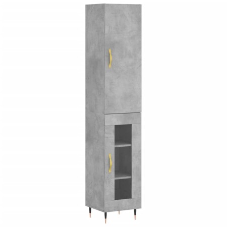 Credenza Grigio Cemento 34,5x34x180 cm in Legno Multistrato