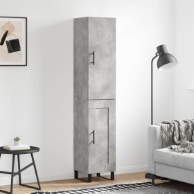 Credenza Grigio Cemento 34,5x34x180 cm in Legno Multistrato