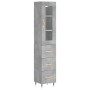 Credenza Grigio Cemento 34,5x34x180 cm in Legno Multistrato