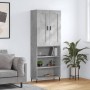 Credenza Grigio Cemento 69,5x34x180 cm in Legno Multistrato