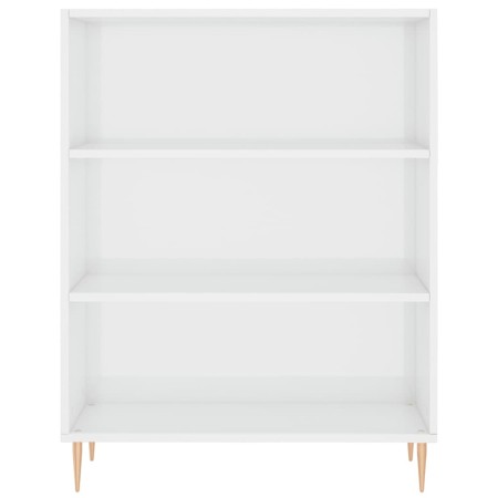 Credenza Bianco Lucido 69,5x34x180 cm in Legno Multistrato