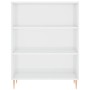 Credenza Bianco Lucido 69,5x34x180 cm in Legno Multistrato